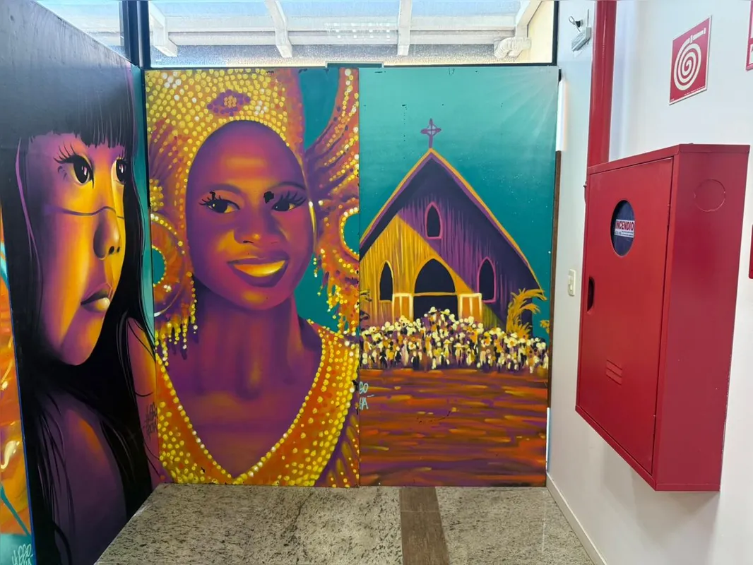 Foto da parte de dentro da nova ''porta'' do SESC Cadeião