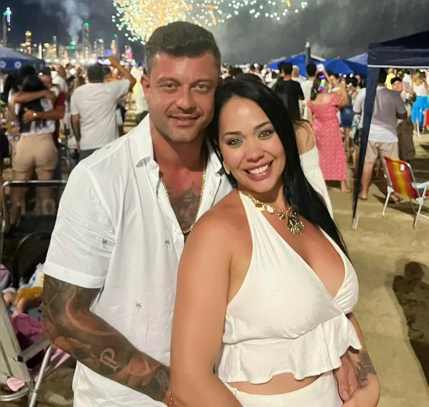 David e Jheniffer passaram a virada do ano juntos em Balneário Camboriú (SC)