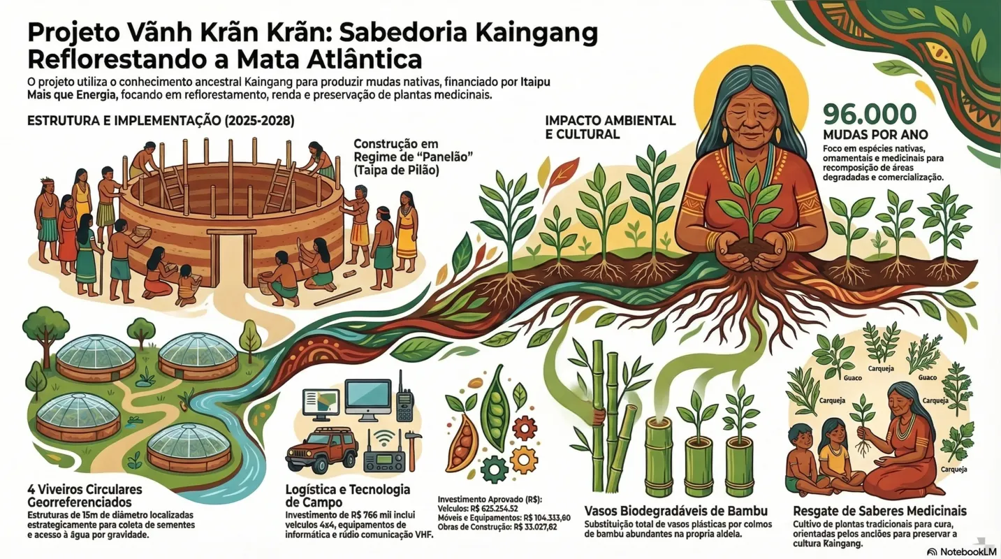 Imagem ilustrativa da imagem Kaingangs moldam projeto para produzir mudas da Mata Atlântica