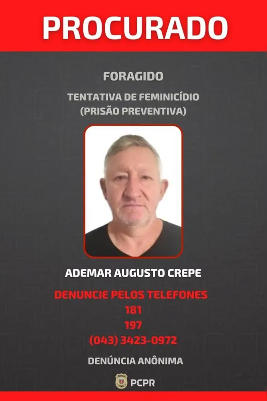 Polícia Civil diz que segue em diligências para localizar o suspeito da tentativa de feminicídio