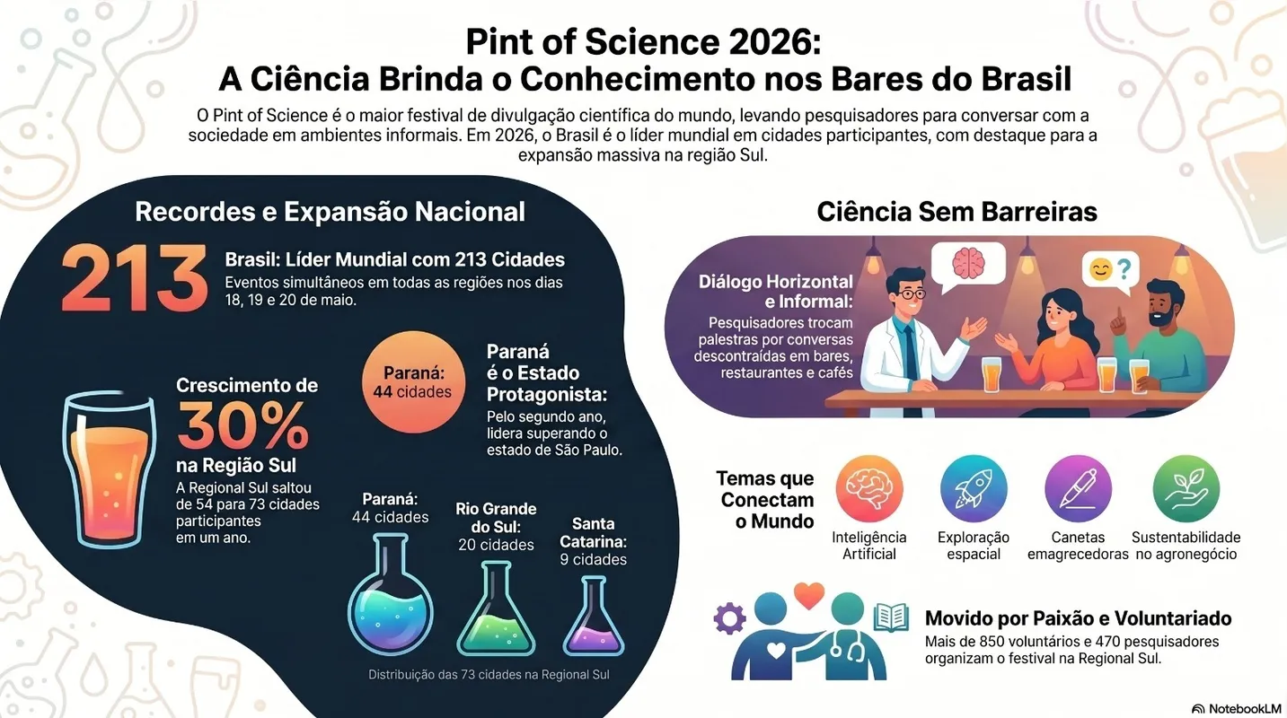 Imagem ilustrativa da imagem Paraná é destaque em festival que leva ciência a ambientes descontraídos