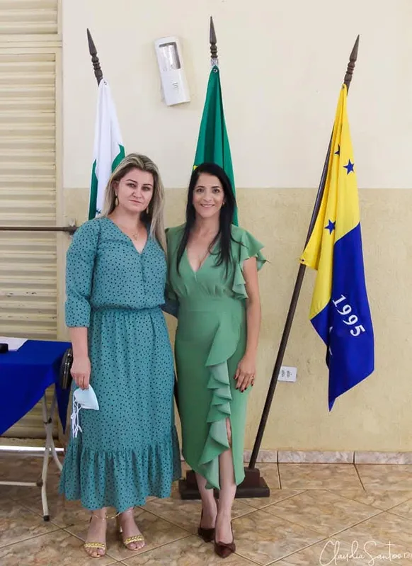 Professoras Jislaine Ferraz e Angélica Lima (da esquerda para direita) são vereadoras em Tamarana desde 2021