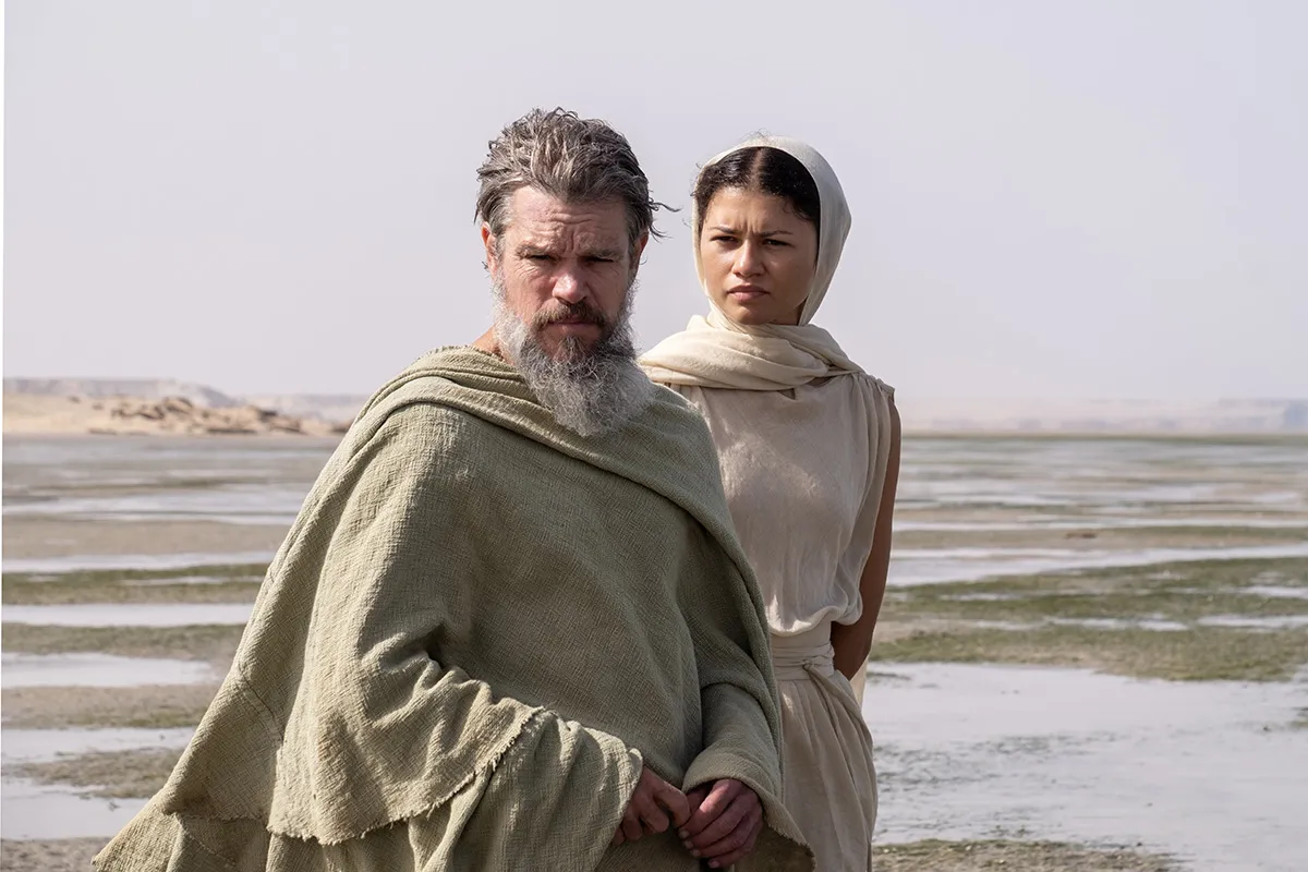 Matt Damon (Odisseu) e Zendaya, que interpreta a deusa Atena no filme que reúne ação, drama, fantasia e romance