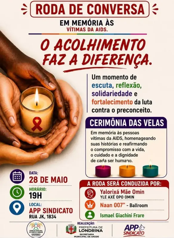 Imagem ilustrativa da imagem Cerimônia das Velas homenageia vítimas da Aids em Londrina nesta quinta