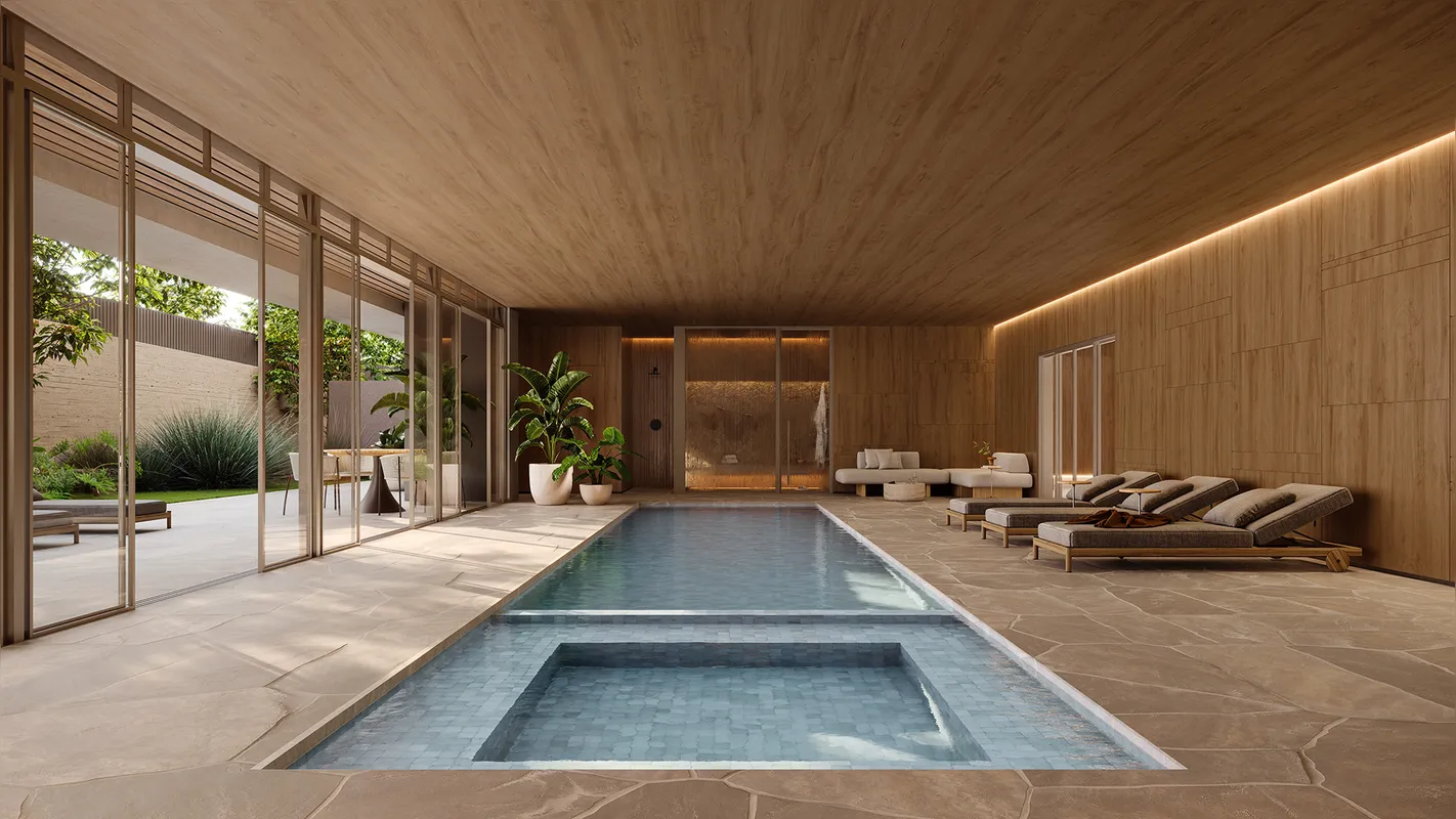 No The One, a experiência de se hospedar em um hotel de luxo: piscina coberta e aquecida