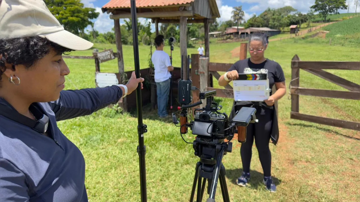 Oficina em Faxinal, onde foi criado o curta-metragem "O Chamado das Águas" que será exibido na terça-feira (7)