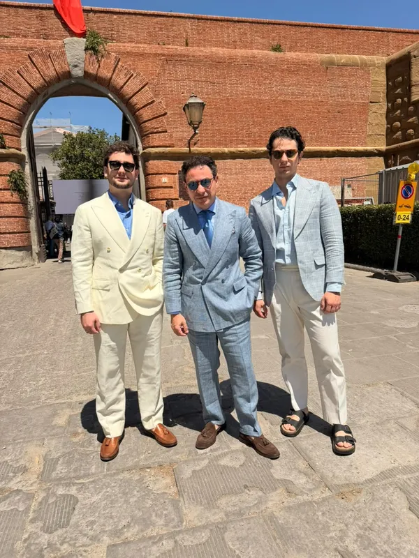 Flávio Pamplona, Davi Pamplona e Lucas Pamplona à Pitti Uomo