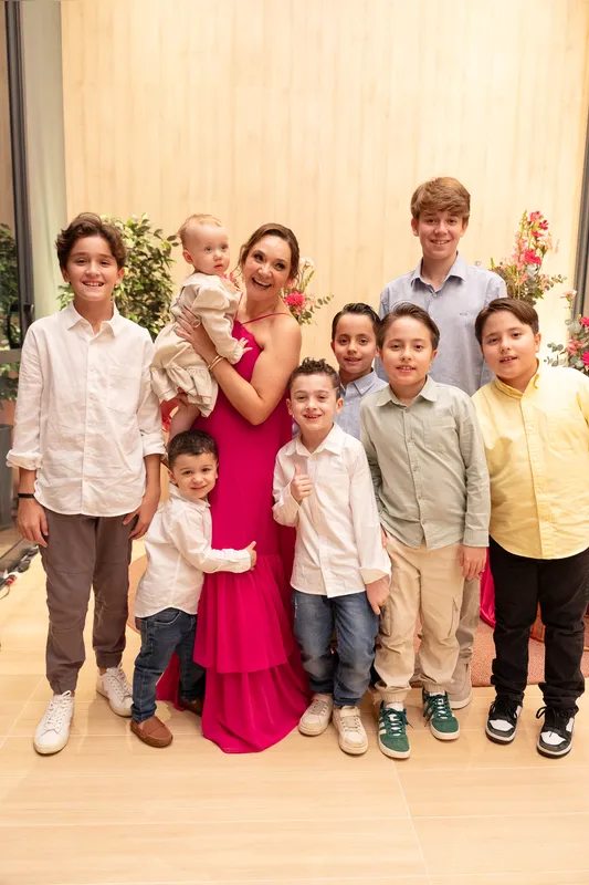 Cláudia com os sobrinhos