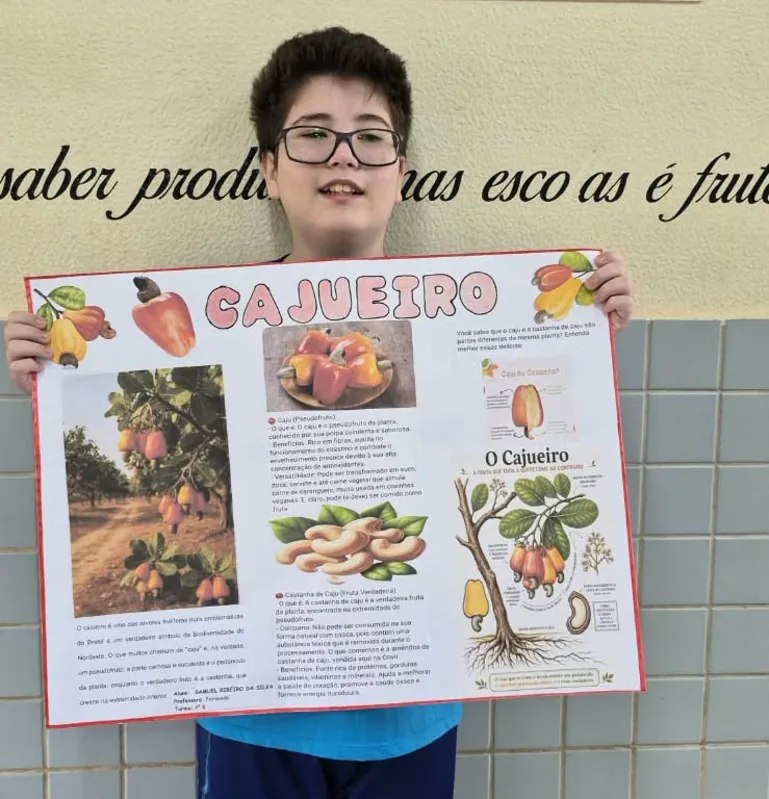 Pesquisa de Samuel Ribeiro da Silva foi sobre o cajueiro que serve a doces e sucos saborosos
