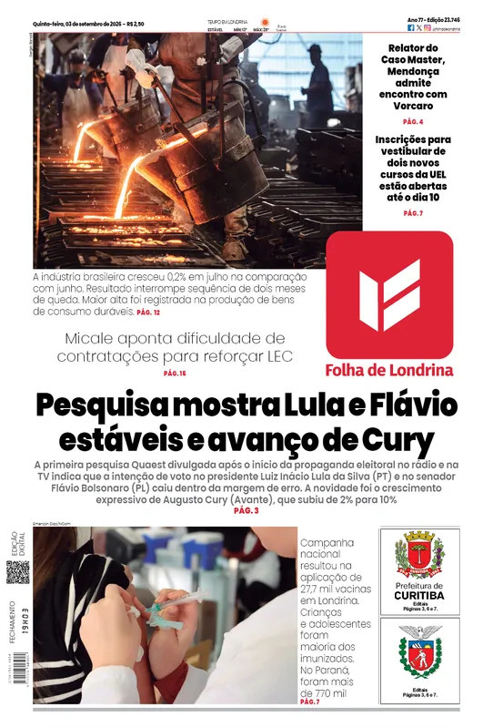 Imagem ilustrativa da imagem Capa 03/09/2026