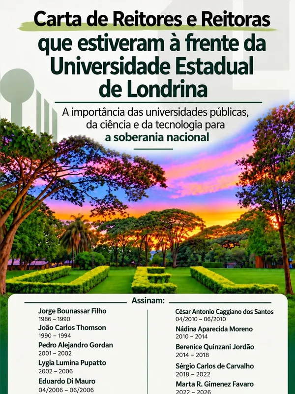 Imagem ilustrativa da imagem Ex-reitores da UEL defendem ensino público e autonomia científica