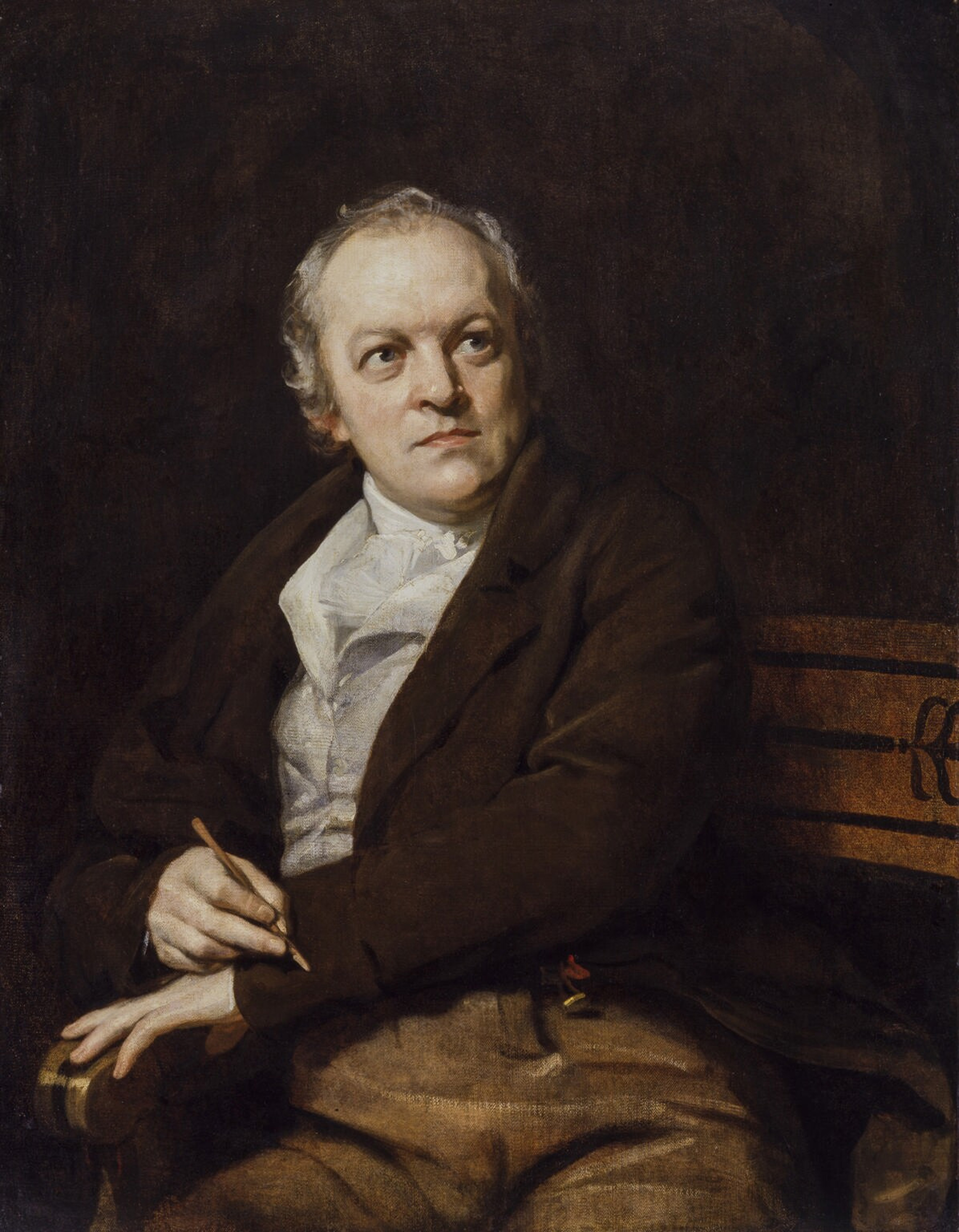 William Blake numa aquarela de Thomas Phillips: poeta afirmava ter visões desde os 4 anos